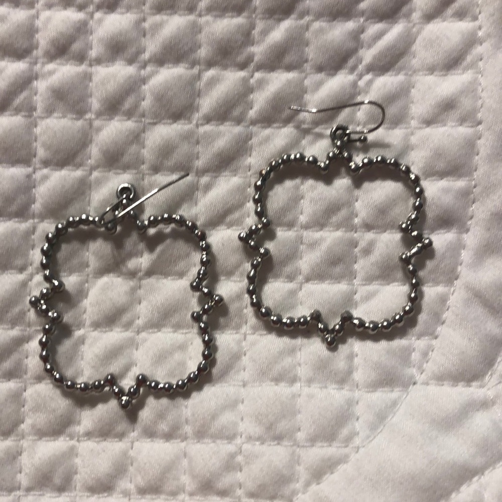 Geometric beaded dangle earrings